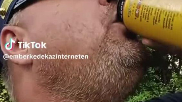 Monster energiaitalt mutogat a  vén nyugdíjas MC Rendőr